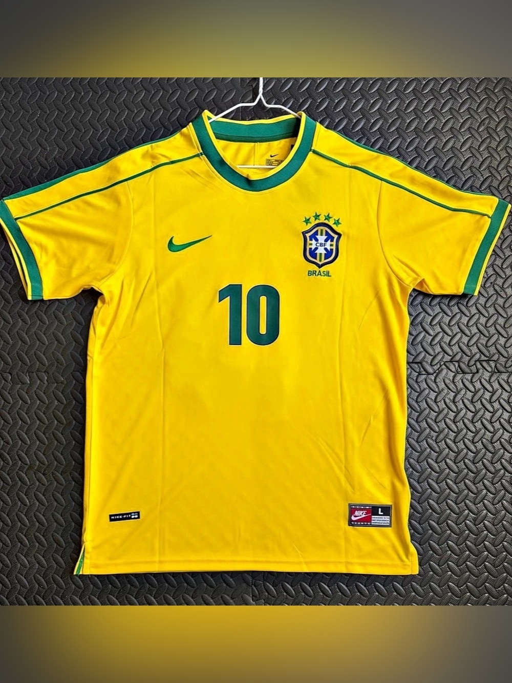 Brazil Home World Cup 2002 Rivaldo #10 Retrp Jersey Yellow